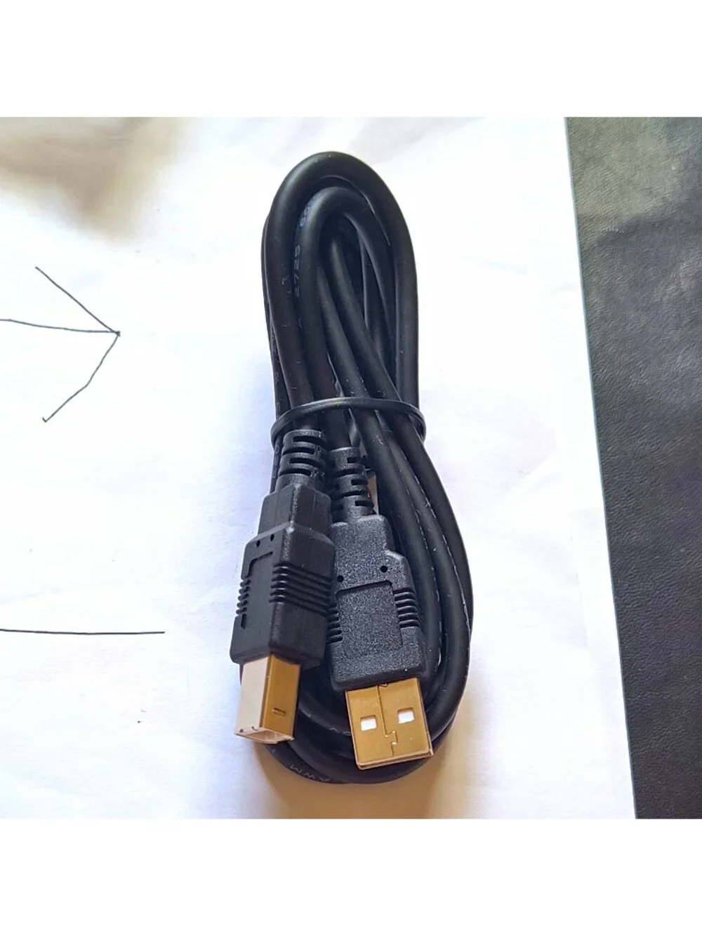 USB Type A Male to Type B Male Printer Cable 1.4m Black Round
